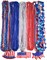 50 Pcs 4th of July Beads Necklaces Bulk, Metallic Red Bule Silver Patriotic Star Bead Necklaces for 4th of July Decoration